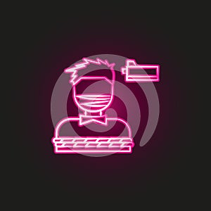 kidnapping neon style icon. Simple thin line, outline vector of mafia icons for ui and ux, website or mobile application