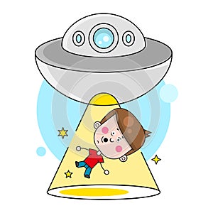 The Kidnapping Of The Space Bowl Illustration Vector Suitable For Greeting Card, Poster Or T-shirt Printing.