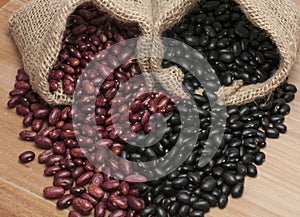 Kidney beans and black beans