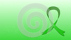 Kidney cancer renal cell carcinoma awareness green ribbon 4 k animated background