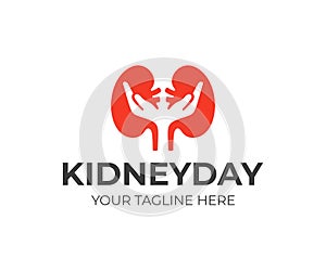 Kidney care logo design. Urology vector design