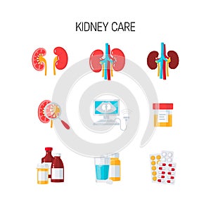 Kidney care vector set
