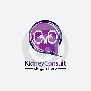 Kidney Consult logo designs concept vector, Kidney Healthcare logo template,Urology logo vector template