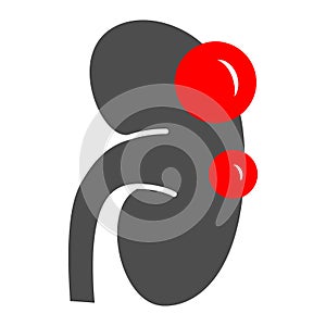 Kidney cyst solid icon, Human diseases concept, Tumor with cysts sign on white background, Polycystic kidney disease