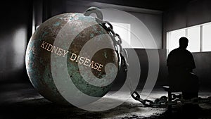 Kidney disease - a metaphorical view of exhausting human struggle with kidney disease. Taxing and strenuous fight agains