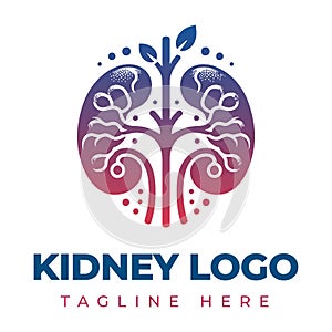 Kidney Logo Template Design Vector illustration, Urology Logo Stock Vector, Healthcare human kidney organ concept.