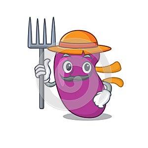 Kidney mascot design working as a Farmer wearing a hat