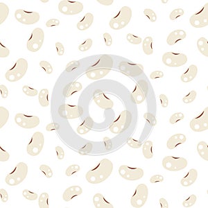 Kidney white beans seamless vector pattern.