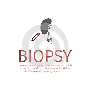 Kidneys Biopsy flat icon. Vector sign for web graphic.