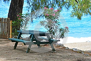 Kidrak beach, Turkey. Bench with a beautiful seaview