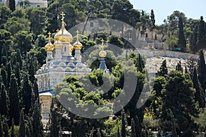 Kidron Valley and the Mount of Olives in Israel