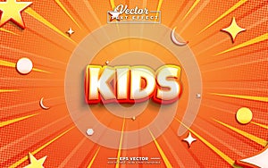 Kids  3d  text effect