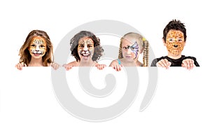 Kids with animal face-paint