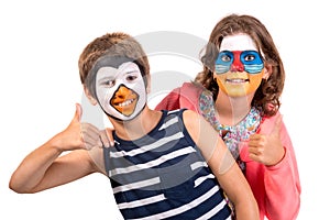 Kids with animal face-paint