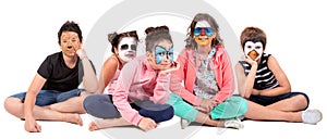 Kids with animal face-paint