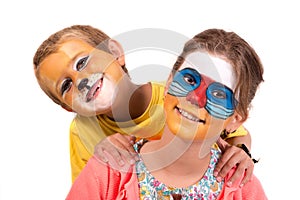 Kids with animal face-paint