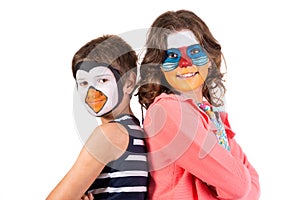 Kids with animal face-paint