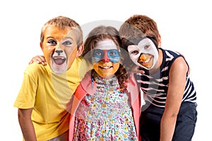 Kids with animal face-paint