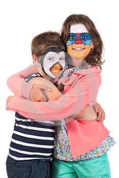 Kids with animal face-paint