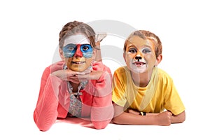 Kids with animal face-paint