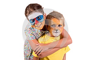 Kids with animal face-paint