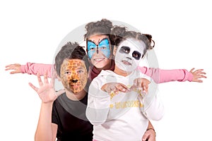 Kids with animal face-paint