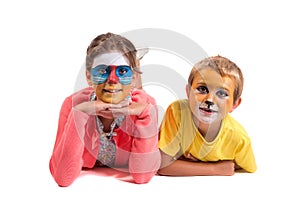 Kids with animal face-paint