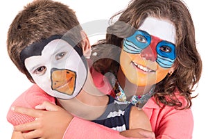 Kids with animal face-paint