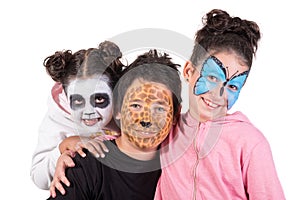 Kids with animal face-paint