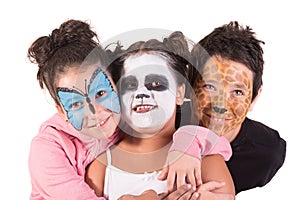 Kids with animal face-paint