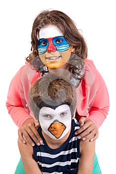 Kids with animal face-paint