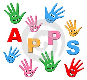 Kids Apps Means Application Software And Computing