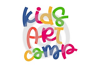 Kids art camp logo for print design.