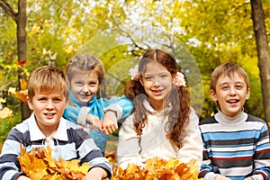 Kids in autumnal park