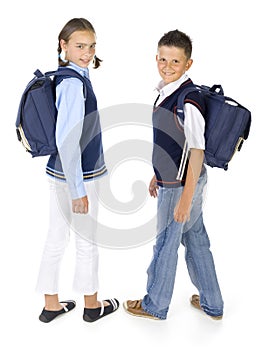 Kids with backpacks