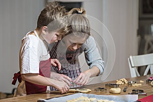 Kids baking gingerbread