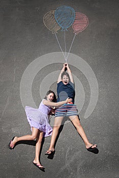 Kids and balloons