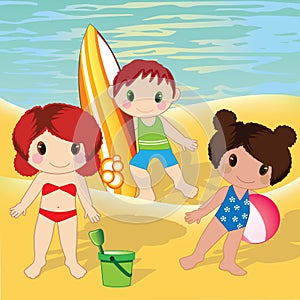 Kids on beach