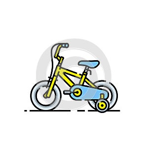 Kids bicycle line icon