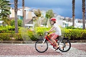 Kids on bike. Child on bicycle. Kid cycling