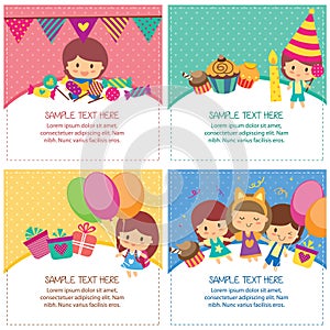 Kids birthday design layout