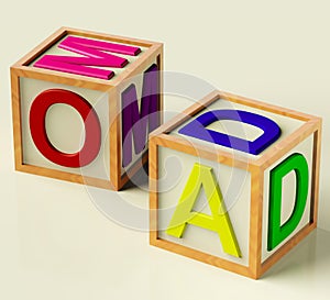 Kids Blocks Spelling Mom And Dad