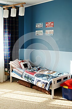Kids blue bedroom