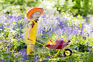 Kids in bluebell garden