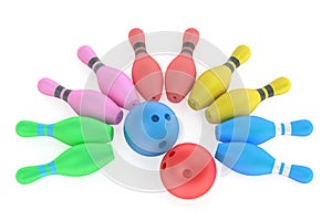 Kids Bowling, 3D rendering