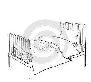 Kids bunk bed doodle style sketch