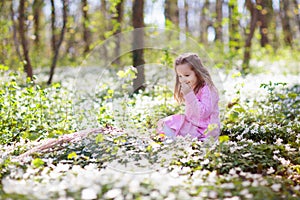 Kids with bunny ears on Easter egg hunt