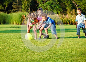 Kids catching the ball