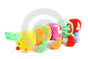 Kids caterpillar toy with 1234 (focus on the 4)