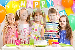 Kids celebrating birthday holiday